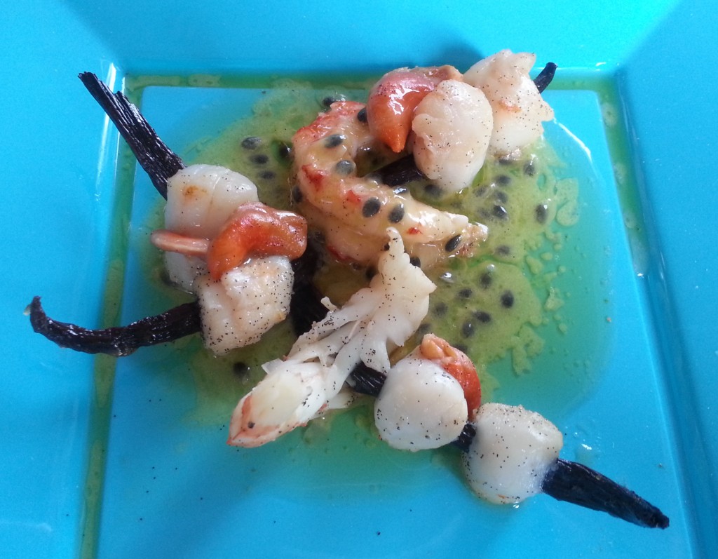 Brochette De Gambas Et Saint-jacques Sauce Whisky
